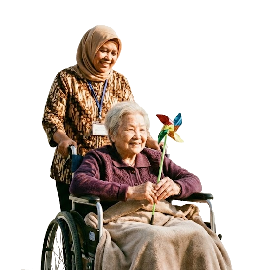 外籍家庭看護工作示意圖