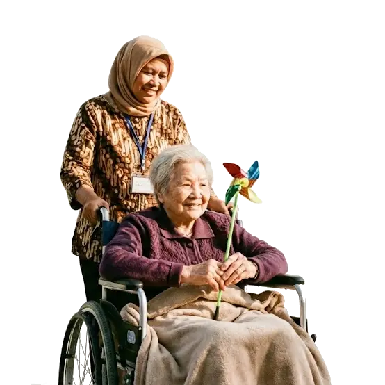 外籍家庭看護工作示意圖